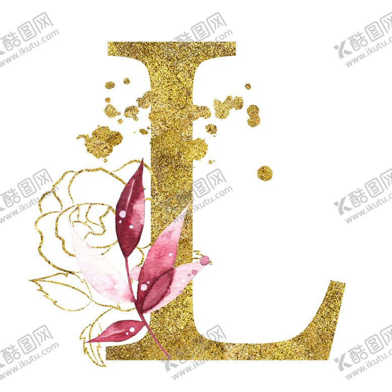 编号：68638010051954177708【酷图网】源文件下载-手绘水彩花卉英文字母logo