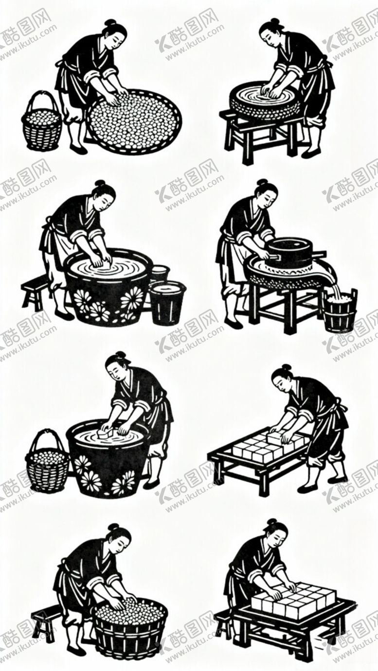 编号：18571004172053067048【酷图网】源文件下载-传统豆腐操作步骤图示