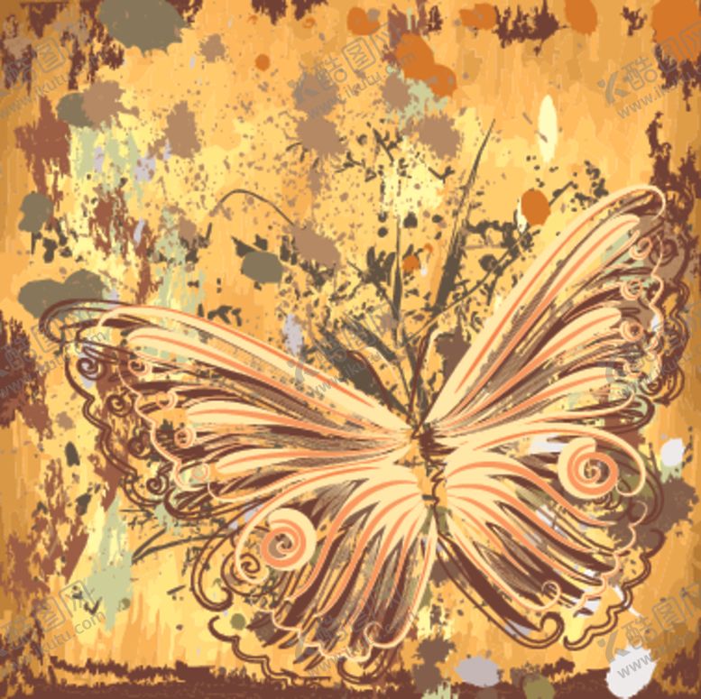 编号：11256210081938475198【酷图网】源文件下载-蝴蝶花纹