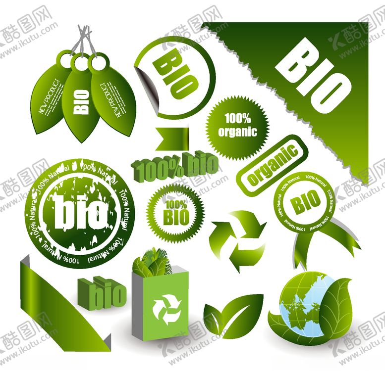 编号：76349809220916191532【酷图网】源文件下载-绿色标签设计矢量素材