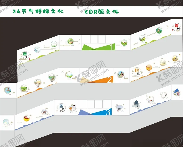 编号：18534503251637277271【酷图网】源文件下载-24节气楼梯文化