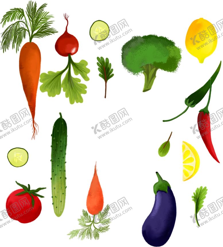 编号：86602109191048113722【酷图网】源文件下载-手绘蔬菜水果