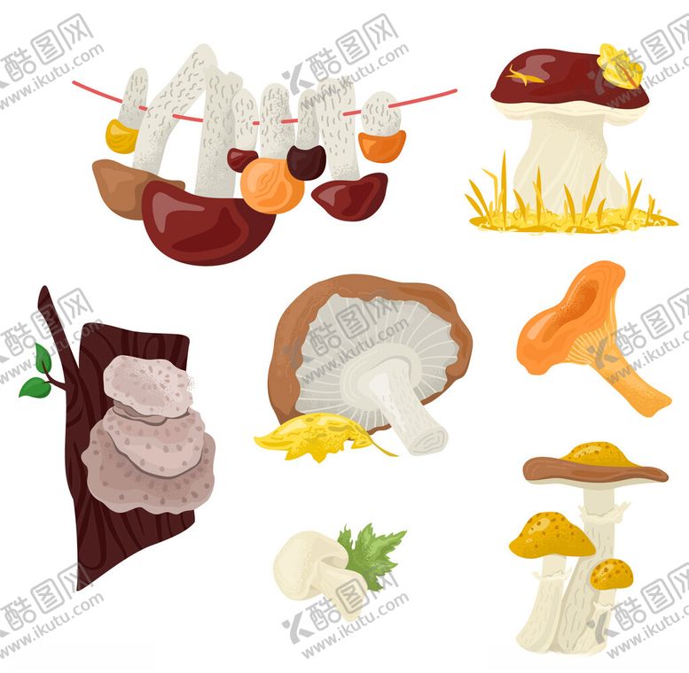编号：86152802270938535329【酷图网】源文件下载-卡通蘑菇矢量元素