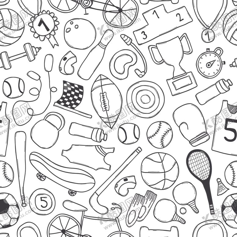 编号：87372809162226257935【酷图网】源文件下载-运动主题涂鸦素材