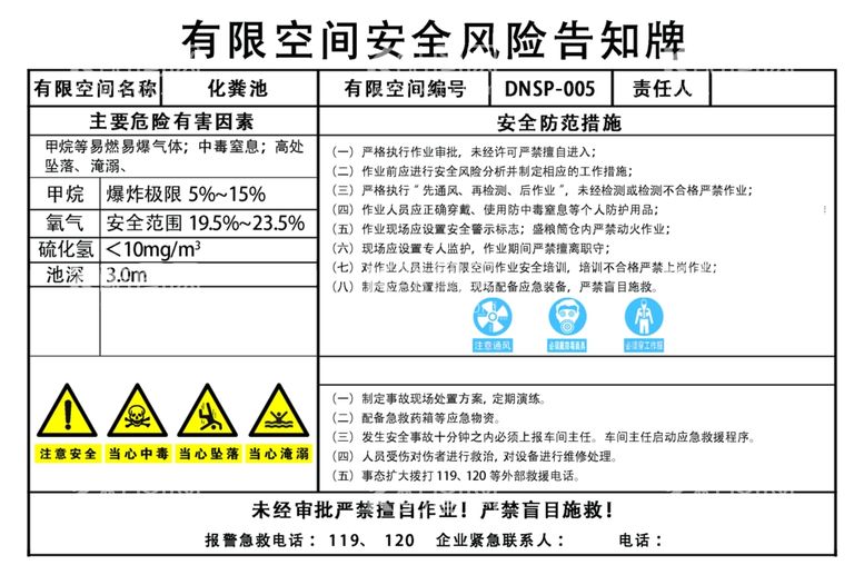 编号：35217012112056427411【酷图网】源文件下载-有限空间告知卡