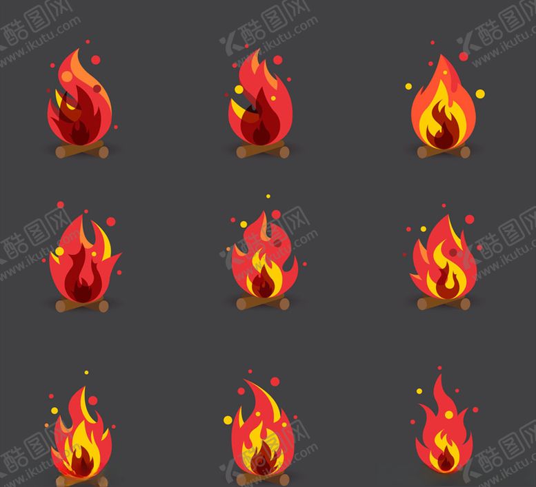 编号：28680709270830315856【酷图网】源文件下载-红色篝火图标矢量素材