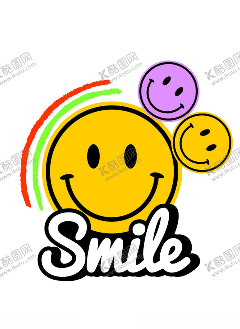 编号：36533104190523376369【酷图网】源文件下载-笑脸smile印花