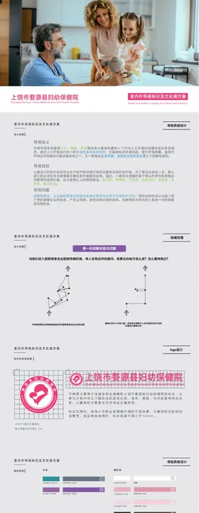 妇幼保健院室内外导视标识及文化墙 
