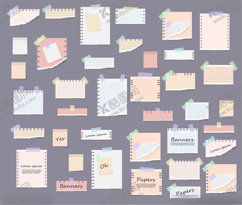 编号：56921104300010147710【酷图网】源文件下载-多彩便签贴纸集合