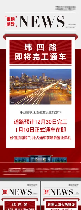 房地产重磅利好重大新政发布报纸海报