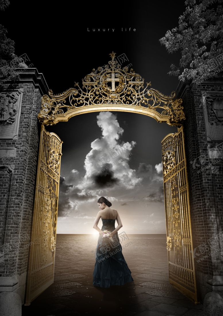 编号：31914510081704109972【酷图网】源文件下载-黑金色房地产海报