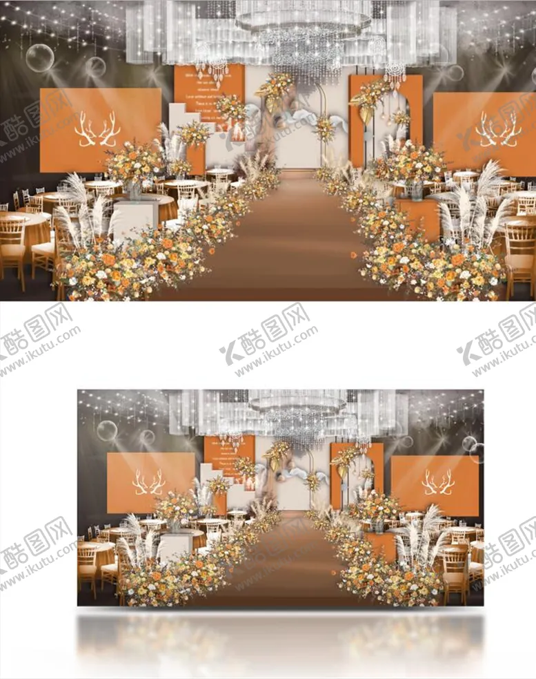 编号：47666804240328283986【酷图网】源文件下载-橙色婚礼