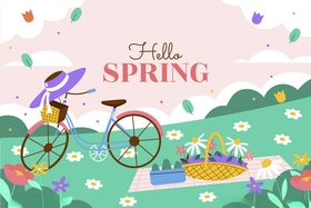 春日骑行创意海报