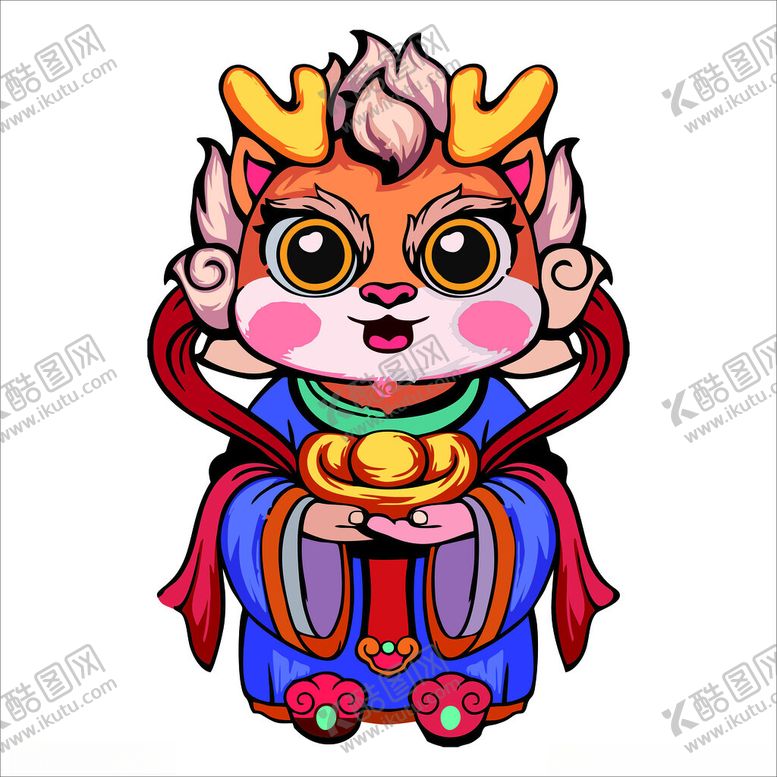 编号：81203801230518438046【酷图网】源文件下载-龙年财神插画