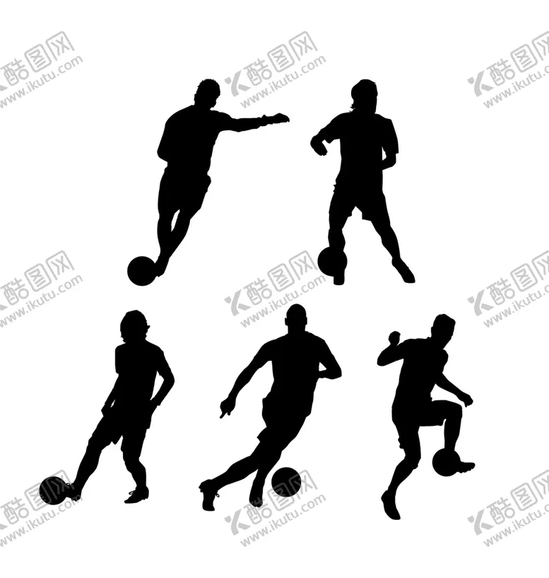 编号：18209410041647057321【酷图网】源文件下载-踢足球剪影
