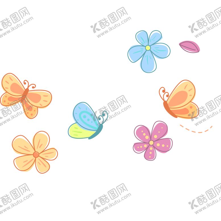 编号：14203709210146495412【酷图网】源文件下载-彩色蝴蝶插画