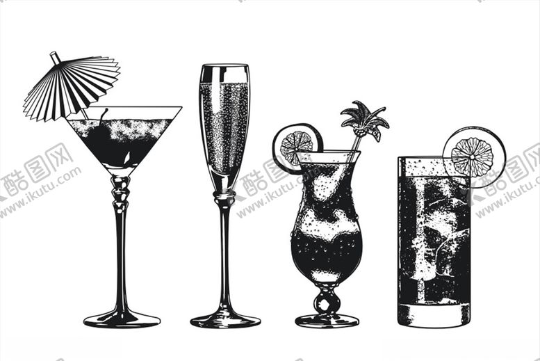 编号：33538609250106332889【酷图网】源文件下载-果汁杯子剪影