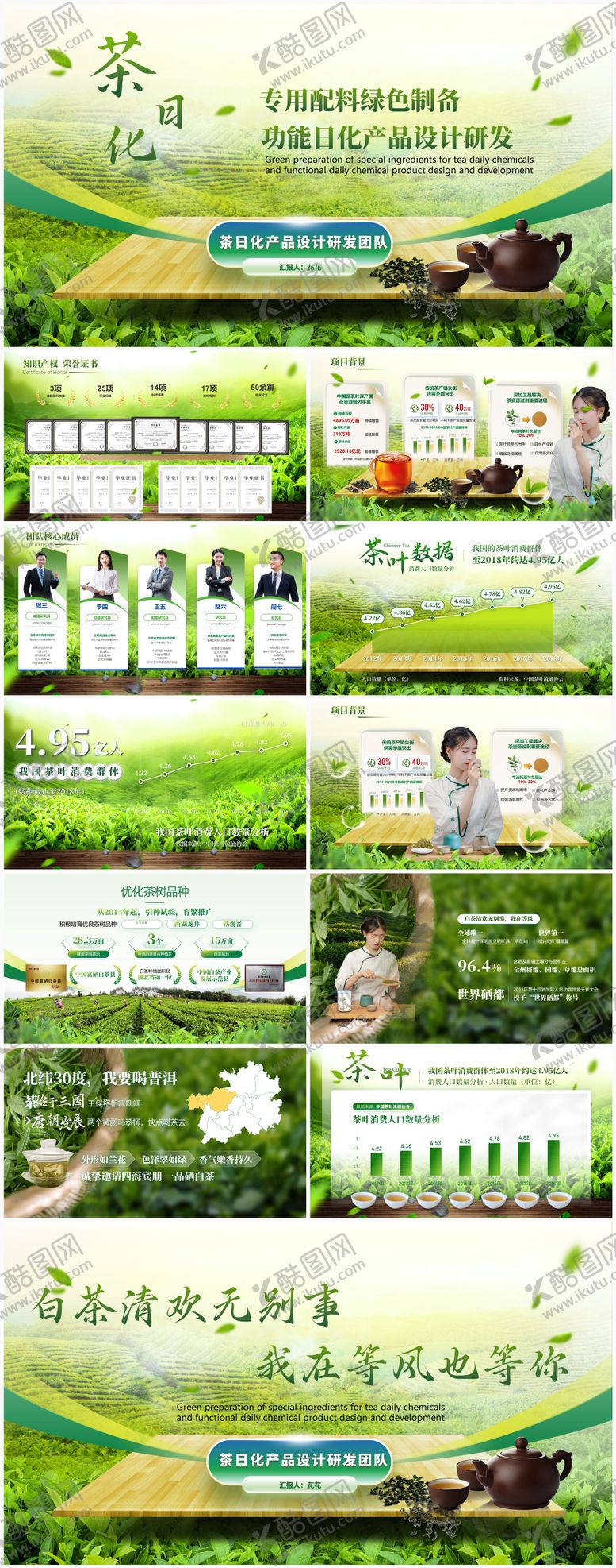 编号：28452802210215445219【酷图网】源文件下载-绿色系茶叶推广PPT