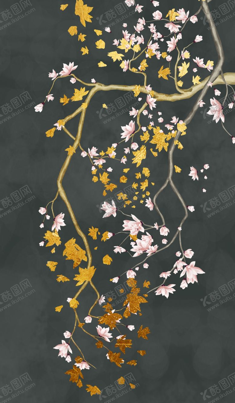 编号：21671409151819005794【酷图网】源文件下载-工笔花鸟玄关画