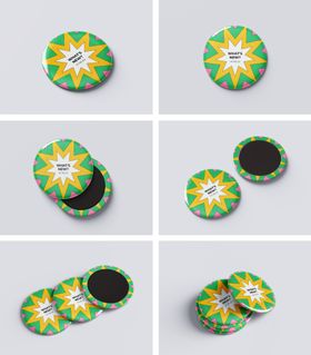 可爱圆形冰箱贴样机