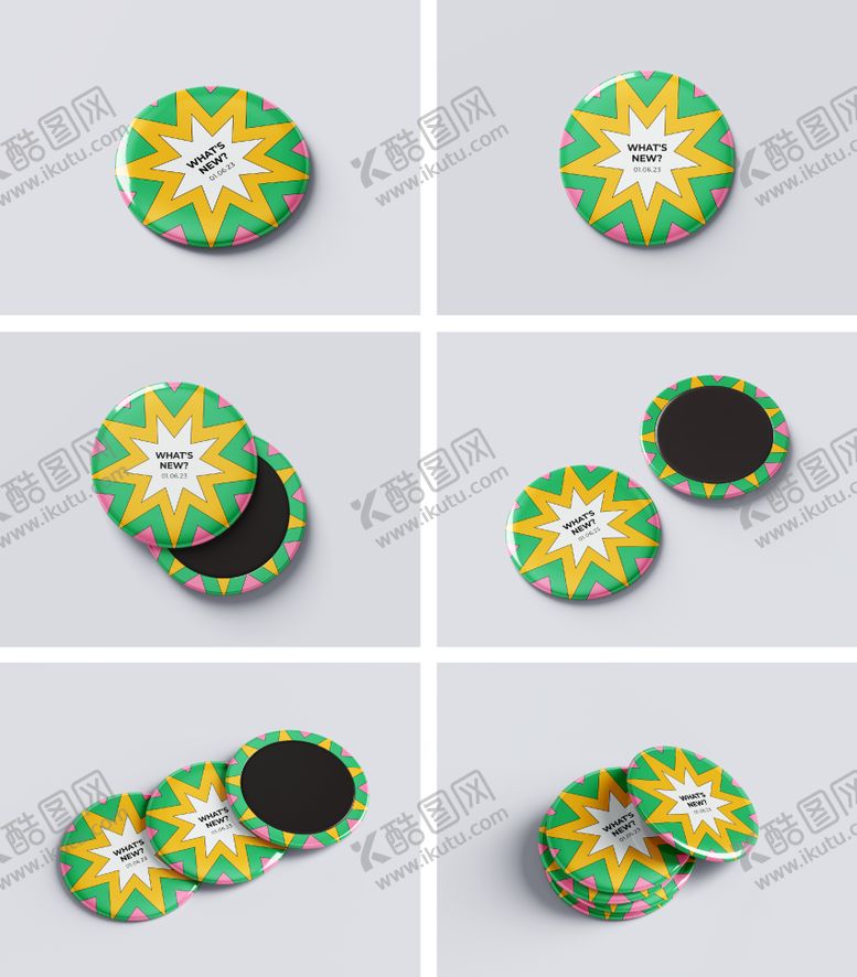 编号：86474804141754198724【酷图网】源文件下载-可爱圆形冰箱贴样机