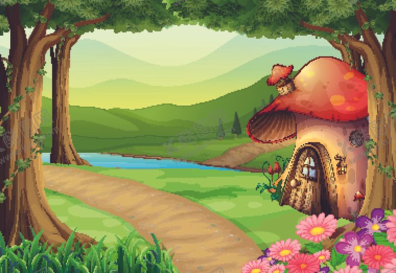 编号：94246809112228155019【酷图网】源文件下载-卡通蘑菇屋