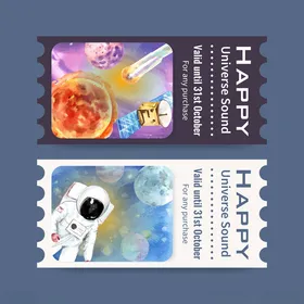 梦幻宇宙主题创意卡片设计