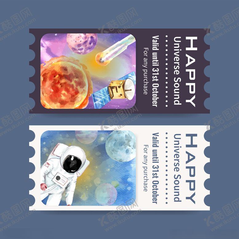 编号：78933711171235255169【酷图网】源文件下载-梦幻宇宙主题创意卡片设计