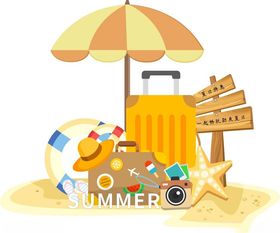夏季夏日海滩旅行装备