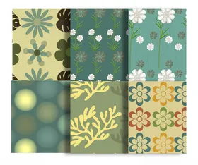 复古花卉几何图案