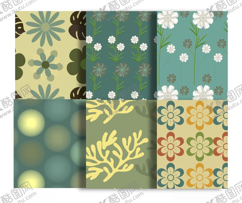 编号：54069611172034414066【酷图网】源文件下载-复古花卉几何图案