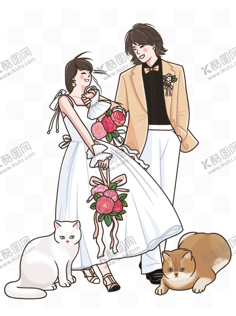 编号：25947412052017194687【酷图网】源文件下载-婚礼人形立牌