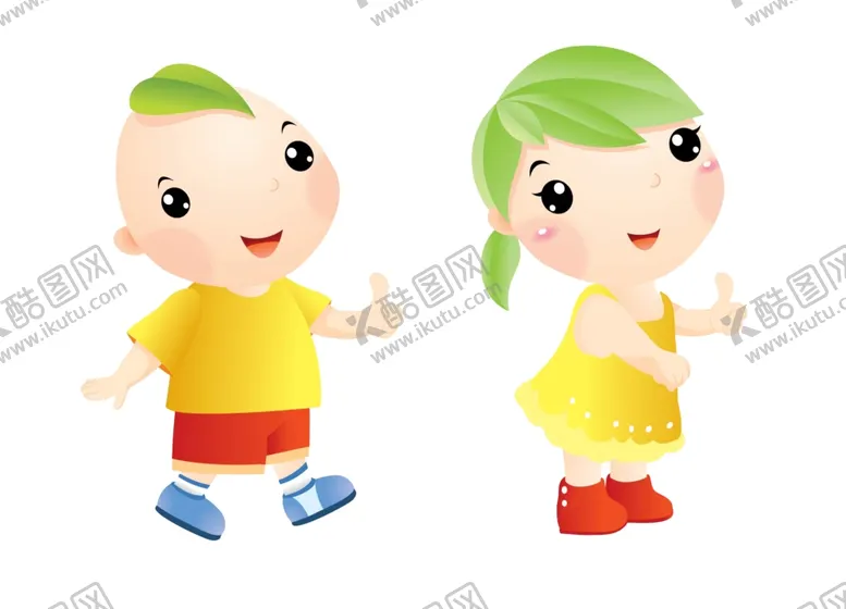 编号：23273606261040344644【酷图网】源文件下载-吉祥物卡通形象男女小孩设计
