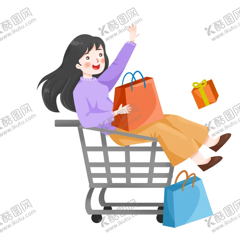 编号：73351902030704199859【酷图网】源文件下载-购物车人物