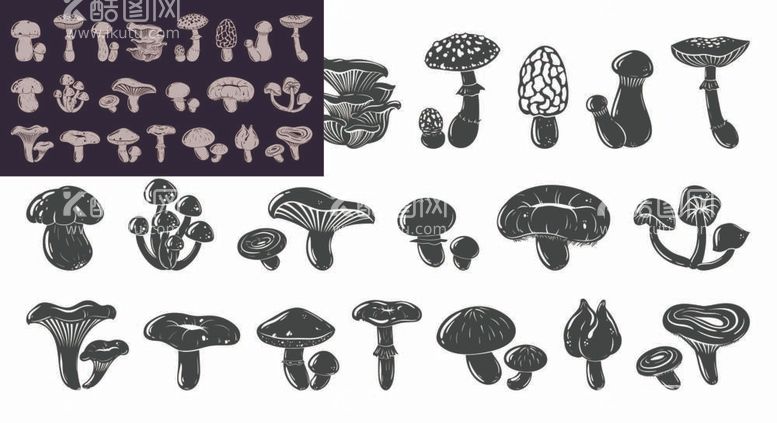 编号：40935610072213530198【酷图网】源文件下载-矢量手绘蘑菇