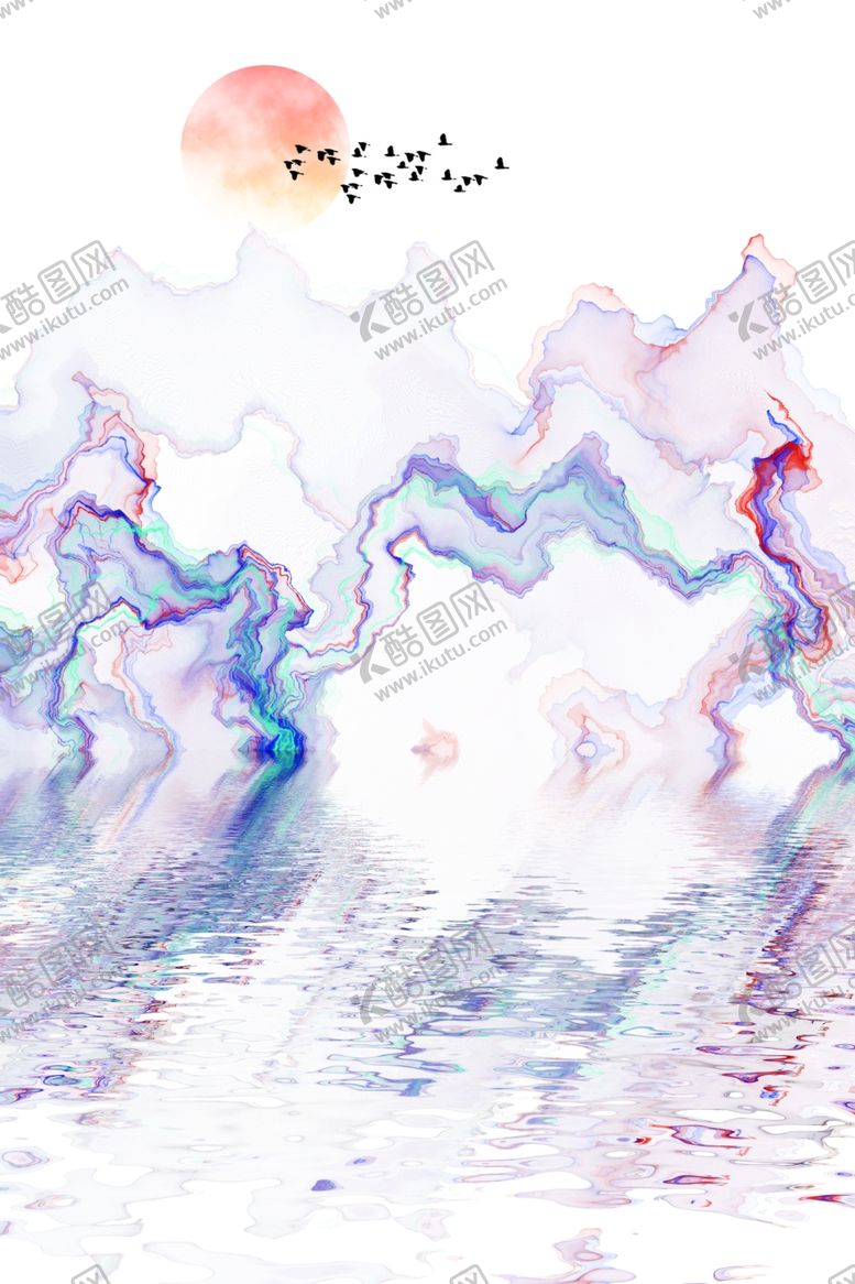 编号：35453006270646099846【酷图网】源文件下载-水墨山水玄关装饰画意境山水画