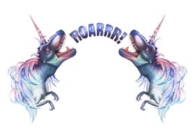 梦幻水彩恐龙图案