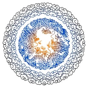 高清透明中国风龙型花纹素材
