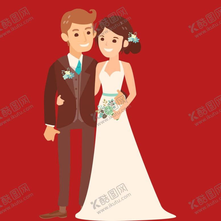 编号：21104702030038567257【酷图网】源文件下载-手绘结婚男女