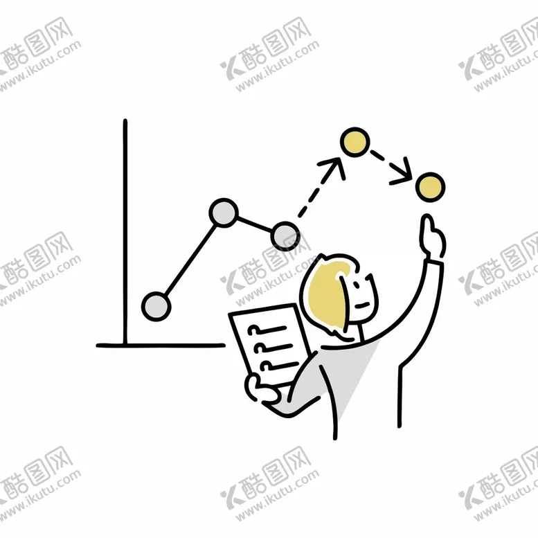 编号：62210302191319122393【酷图网】源文件下载-线描折线图数据监测插画