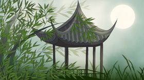 庭院建筑描线