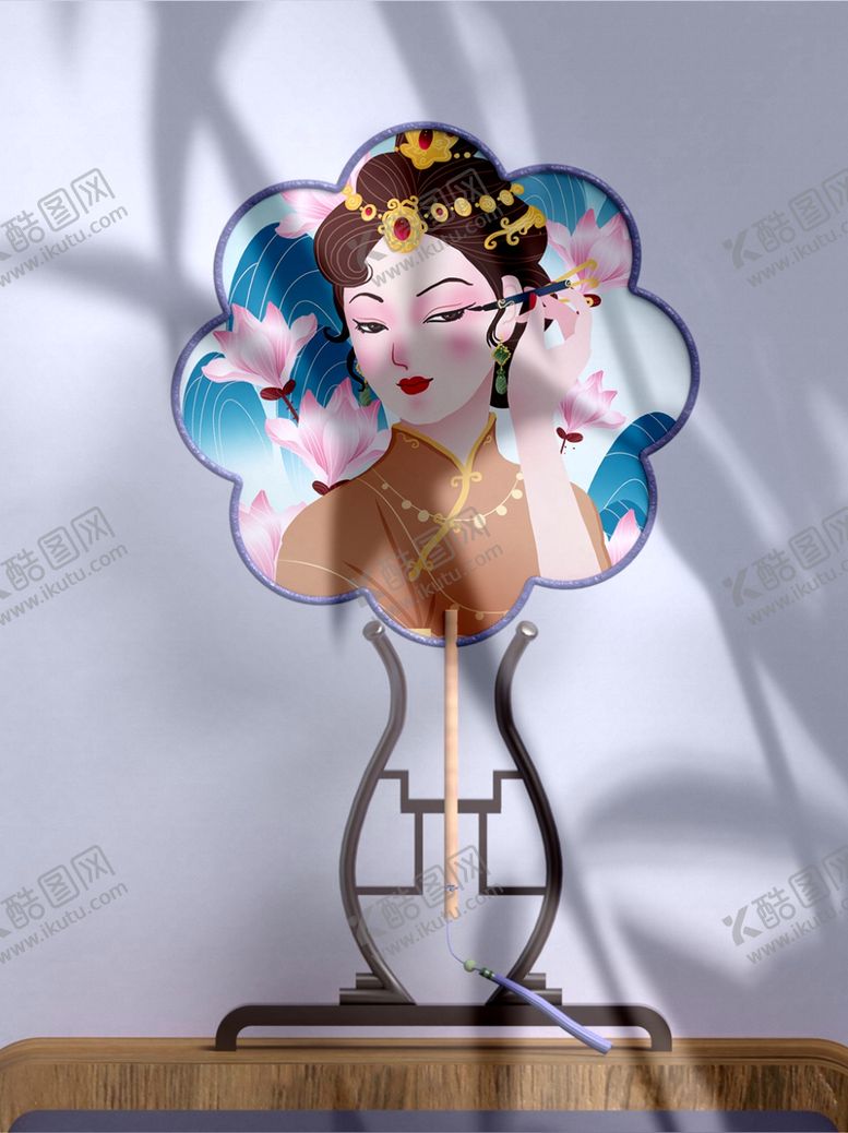编号：79393101131500439183【酷图网】源文件下载-扇子纸扇团扇文创贴图样机