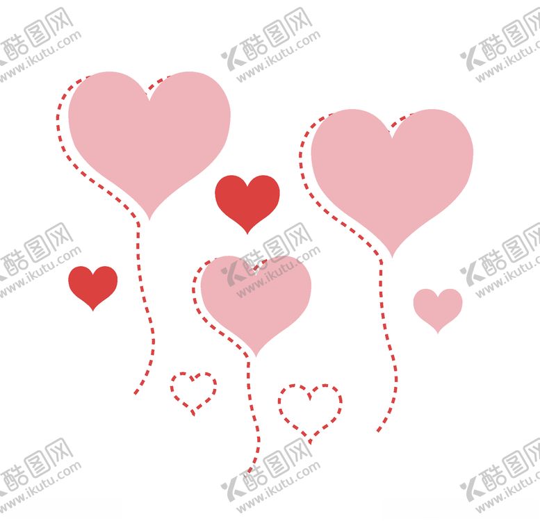 编号：99280605142111461555【酷图网】源文件下载-情人节粉红爱心气球装饰矢量图形
