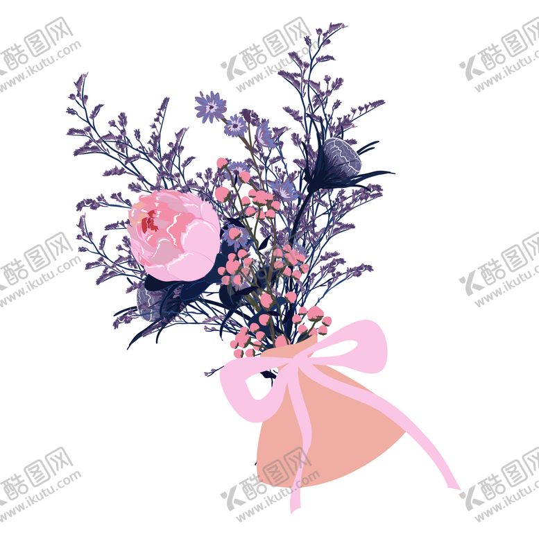编号：36803001251205123818【酷图网】源文件下载-玫瑰花束粉色玫瑰