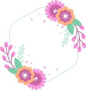 花朵标签免抠图环留言框png便