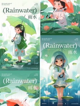 二十四节气雨水海报