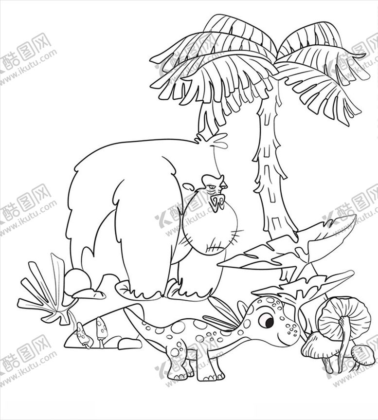 编号：50400007121658031954【酷图网】源文件下载-动物线描图