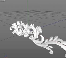 C4D模型雕花石柱残缺破损浮雕