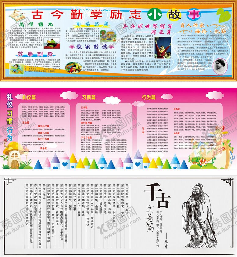 编号：87135204051035183893【酷图网】源文件下载-校园文化展板国学展板