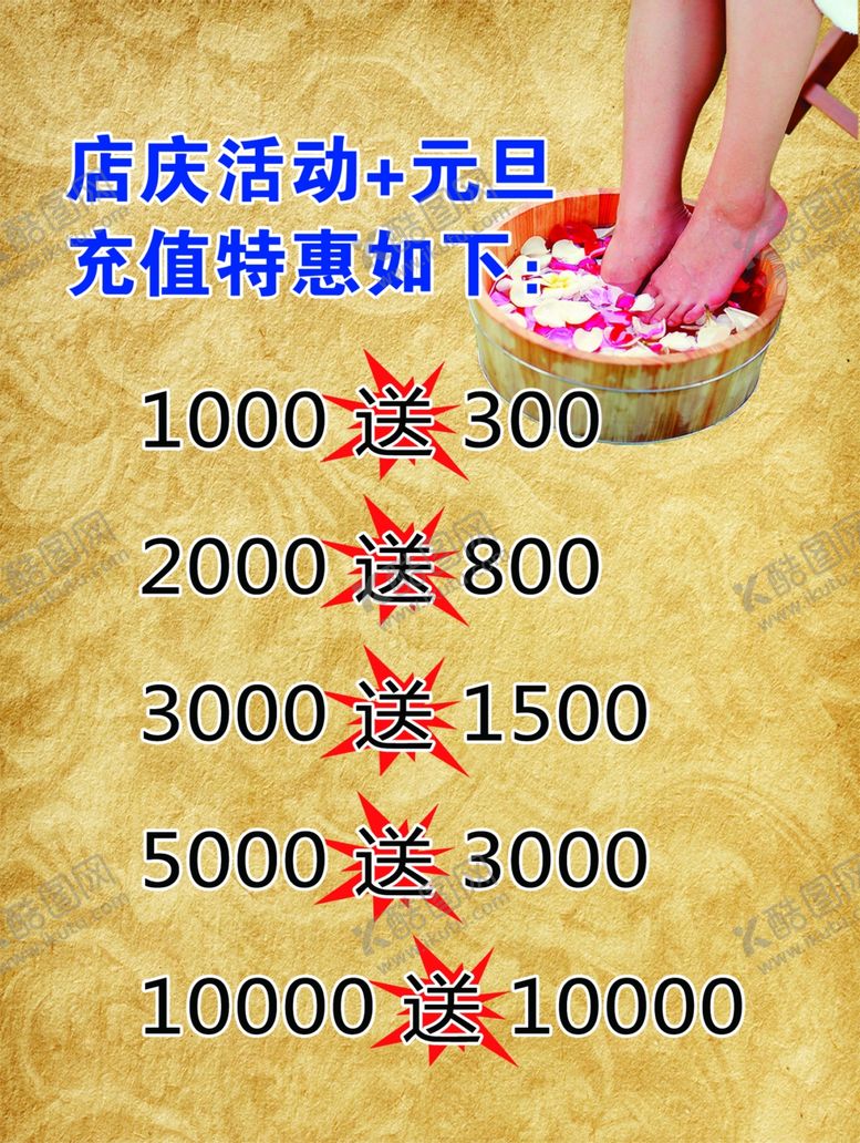 编号：39264707051057064299【酷图网】源文件下载-足浴价目表